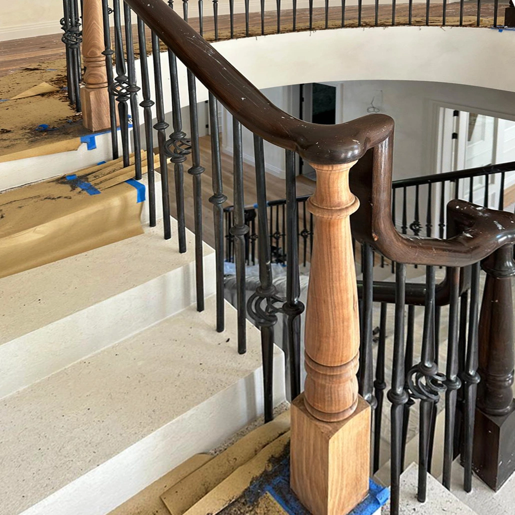 Strip down staircase in preparation for a re-polish & finish, Surrey