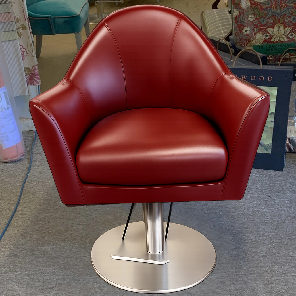 Gielly Green Salon Leather chair reupholstered