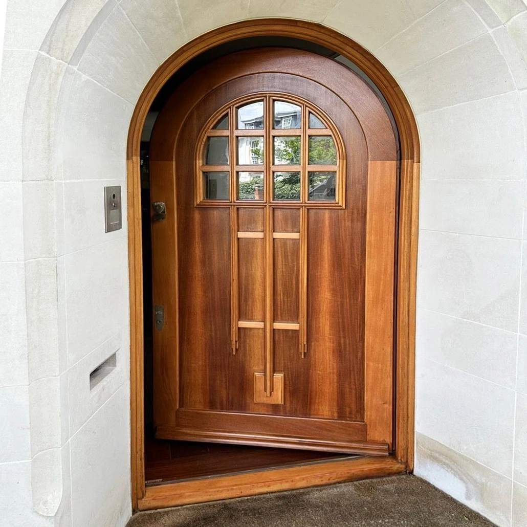 Existing finish removed & re-polished in a UV protected clear silk/matt acrylic finish, Wimbledon, London