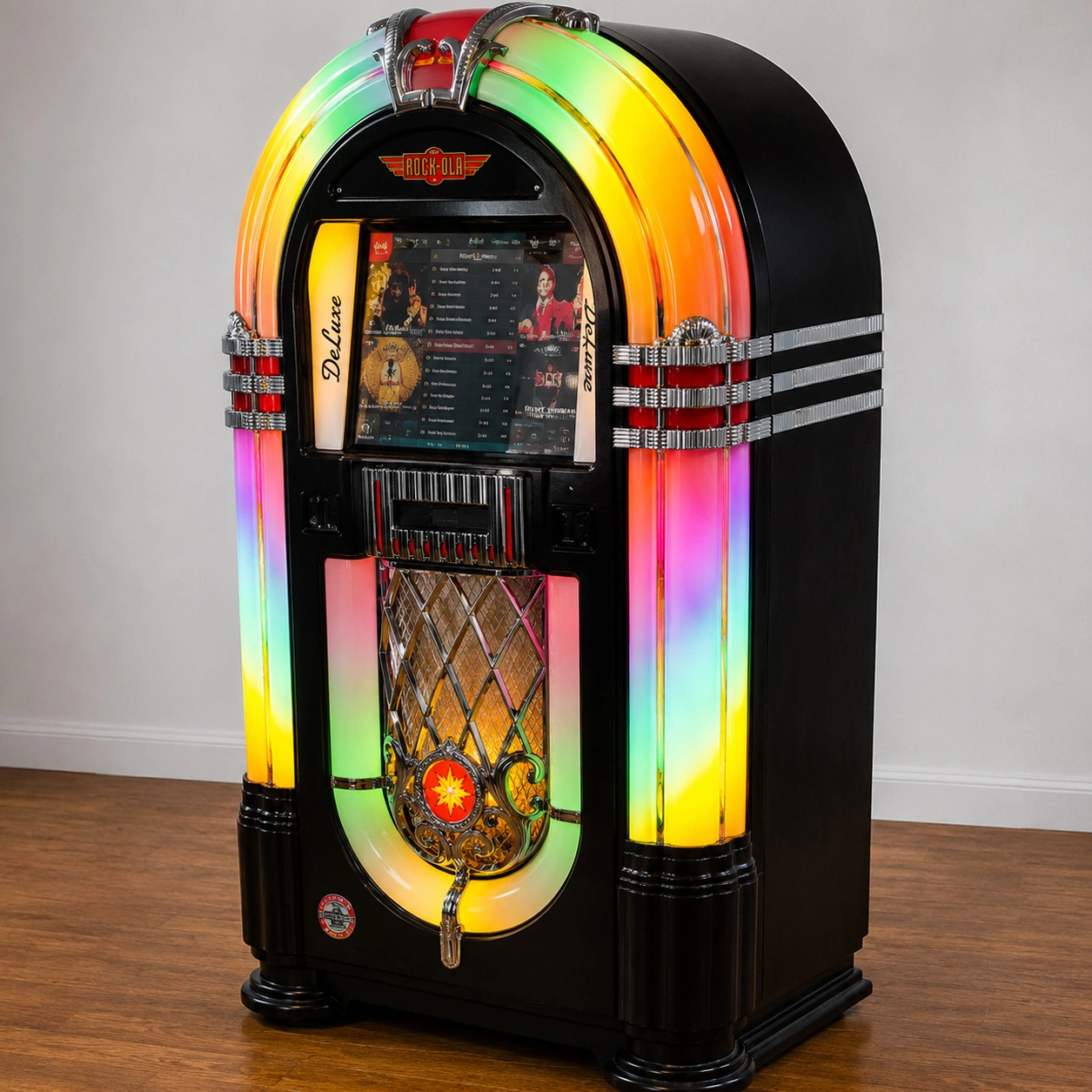 Jukebox prepared and spray paint finished in jet black lacquer