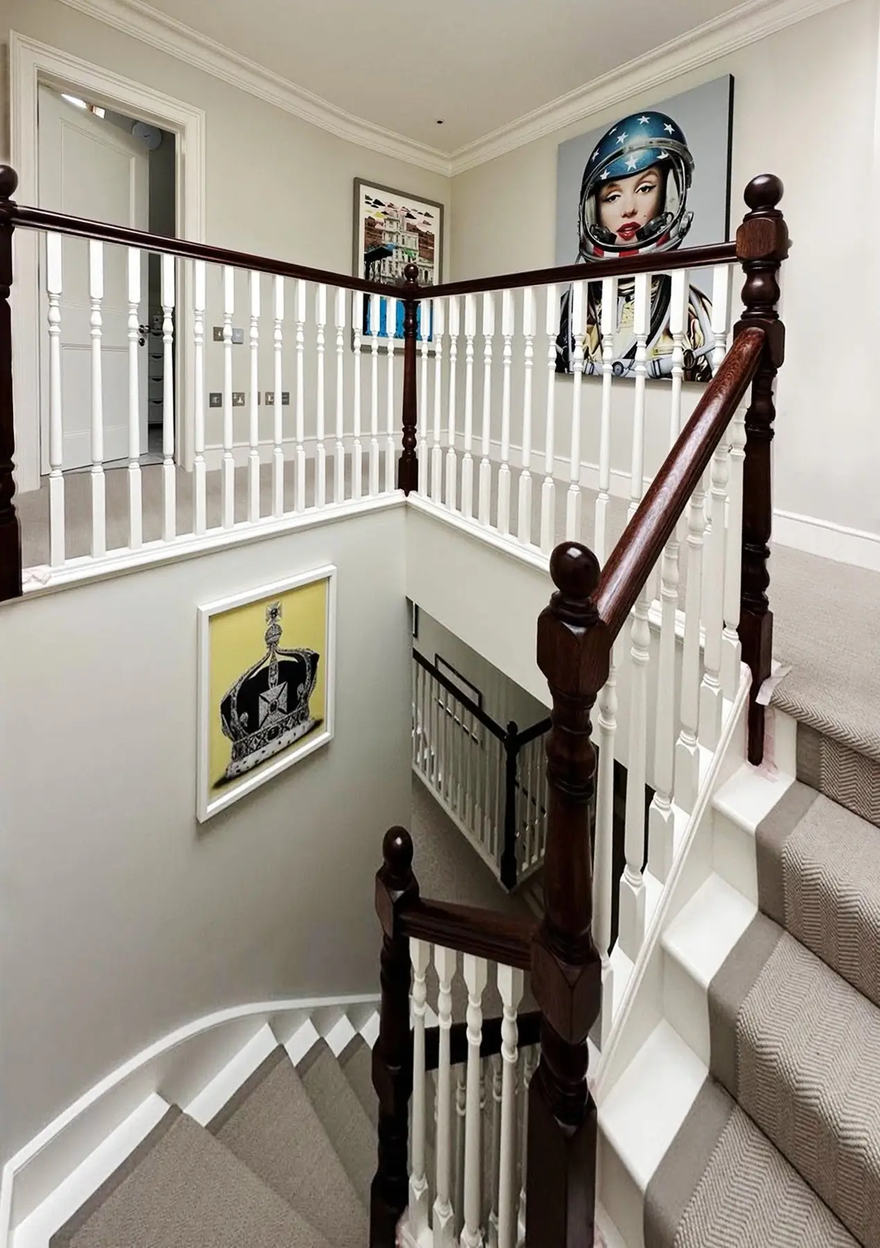 Staircase stripping, staining and re-polishing